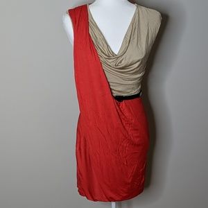 Colorblock drape dress, size M